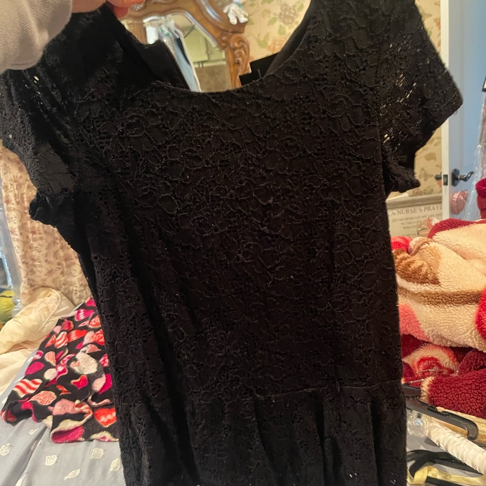 Bobeau Black Lace Blouse